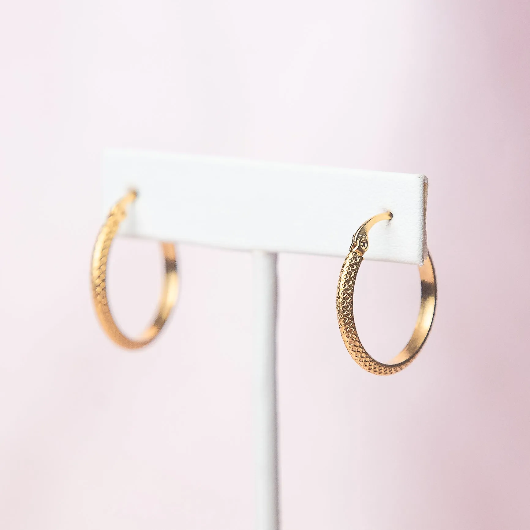 Alexis Textured Hoop in Gold