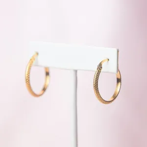 Alexis Textured Hoop in Gold