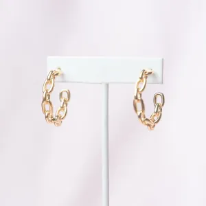 Amelia Chain Hoops in Gold