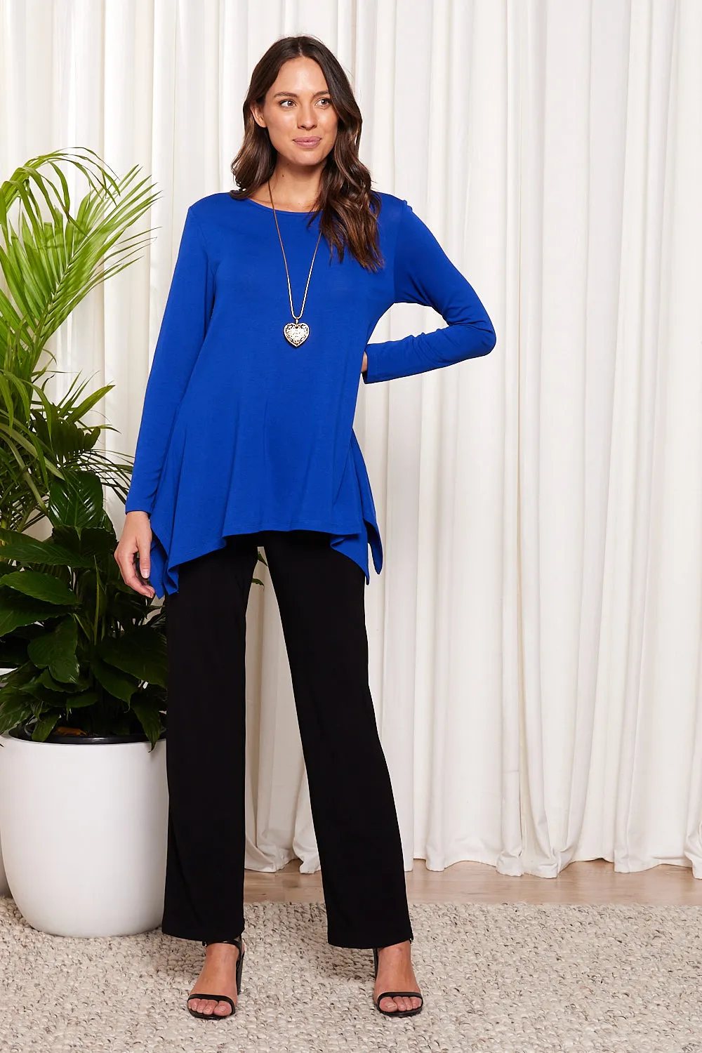 Andrea Long Sleeve Top - Blue