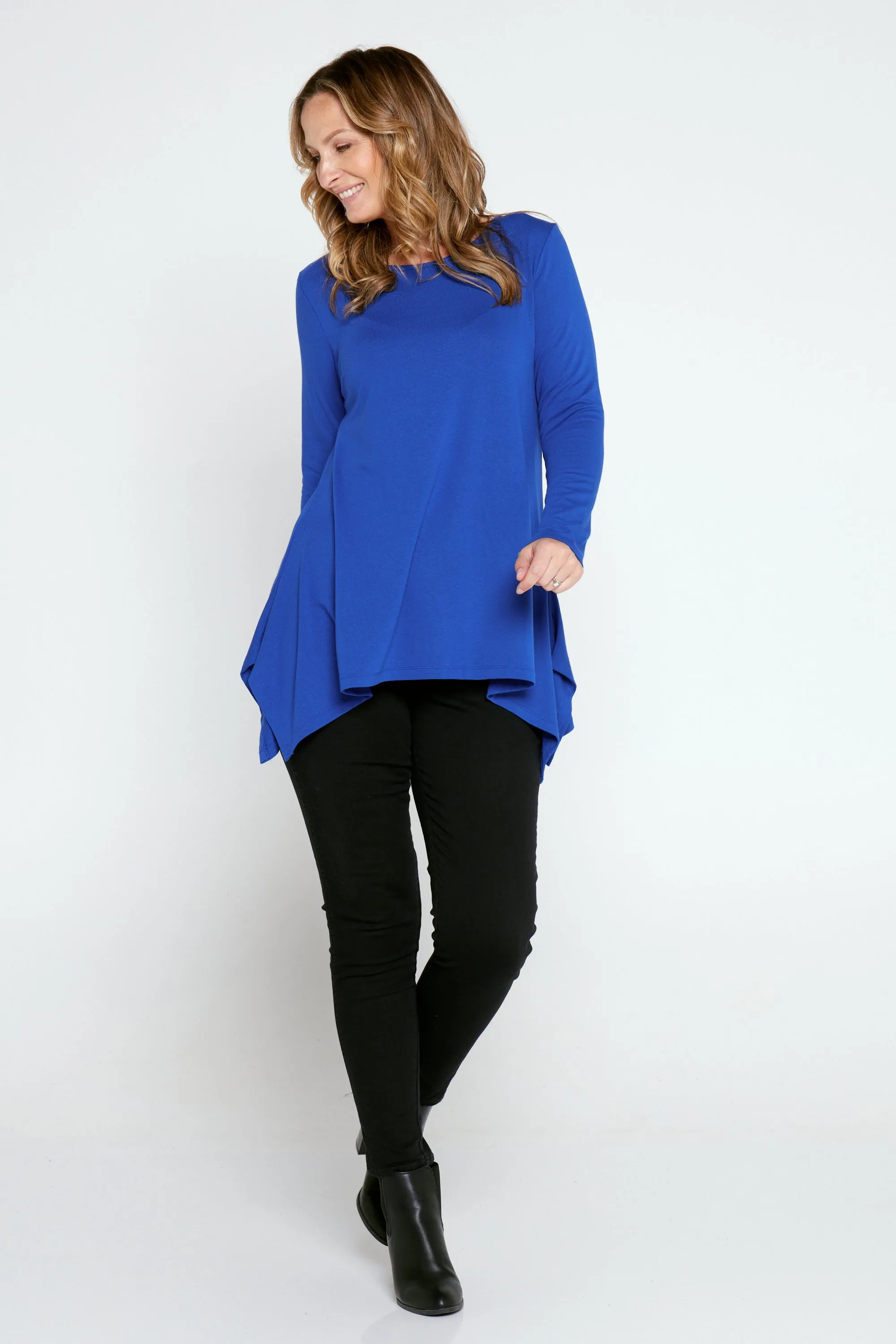 Andrea Long Sleeve Top - Blue