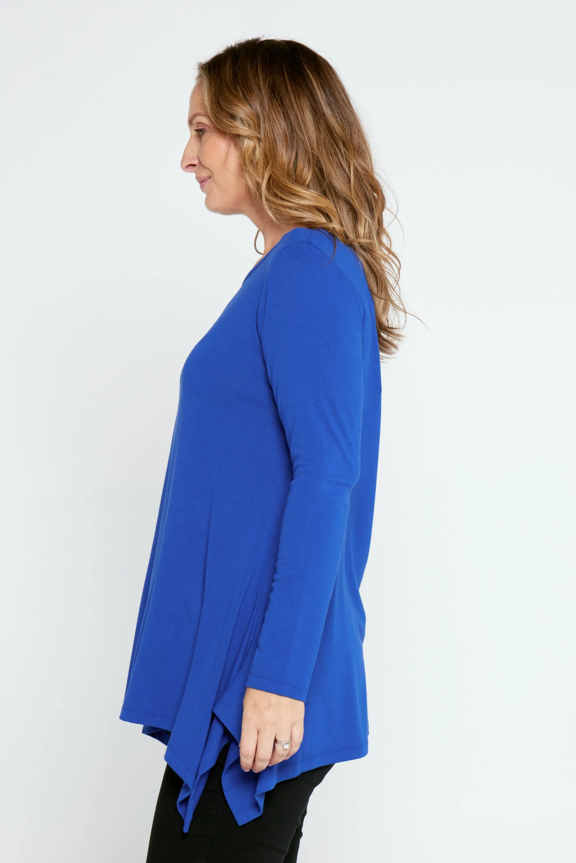 Andrea Long Sleeve Top - Blue