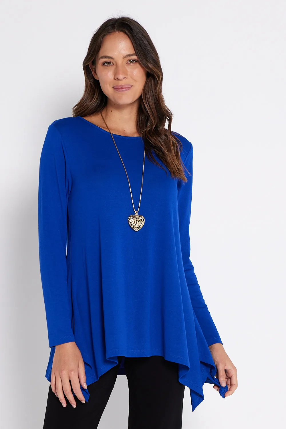 Andrea Long Sleeve Top - Blue