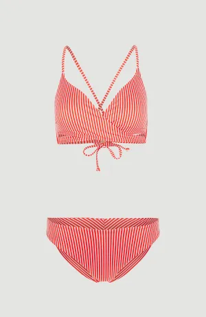 Baay - Maoi Bralette Bikini Set | Red Simple Stripe