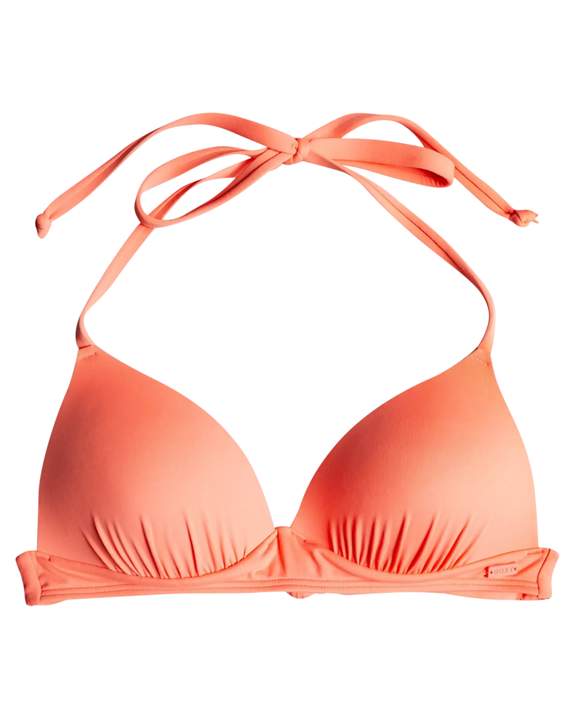 Beach Classics Moulded Triangle Bikini Top in Fusion Coral