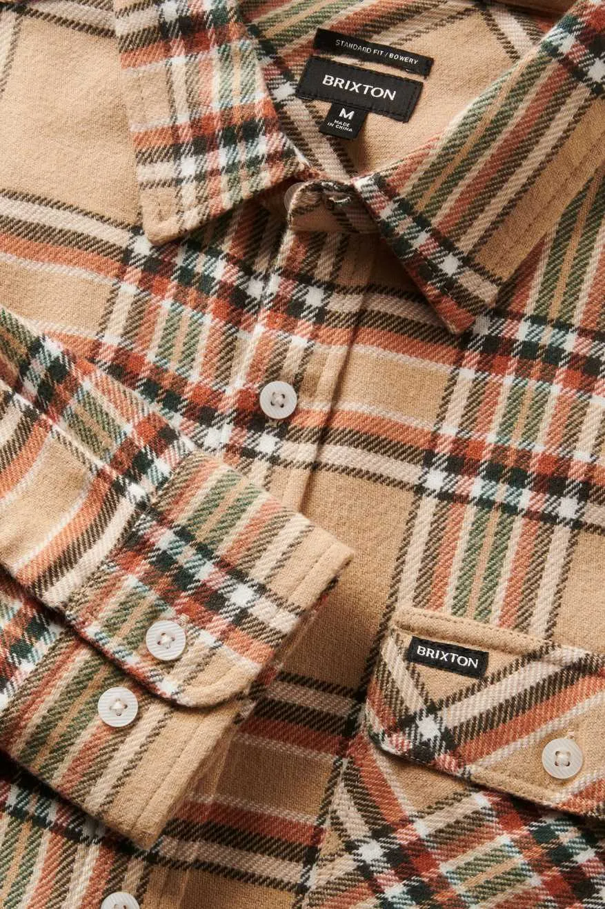 Bowery LS Flannel | Sand/OffWhite/Terra Cotta