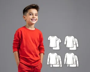 Boys and Girls T-Shirt PDF Sewing Pattern, Long and Short Sleeves, Easy DIY Beginner Pattern for Kids and Toddlers, Basic Casual Top