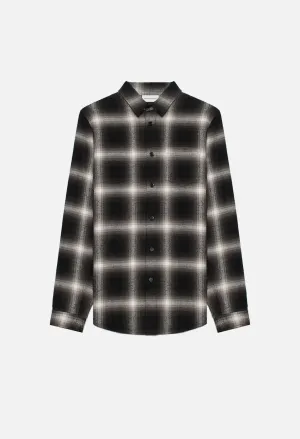 Brushed Flannel Button Up / Black x Natural Plaid