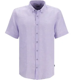 Bugatti - Linen Short Sleeve Shirt - Lilac