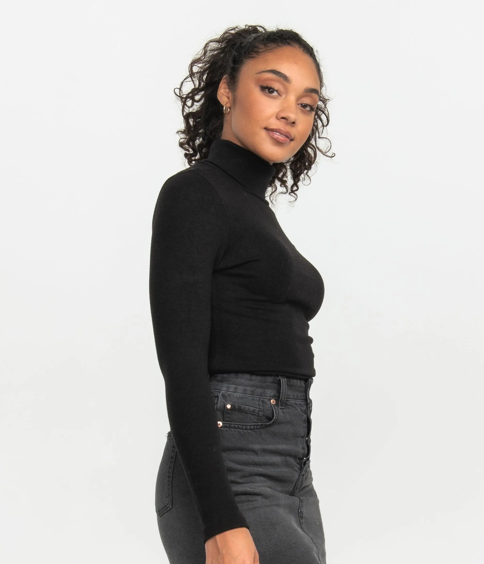 Buttery Soft Layering Turtleneck - Raven