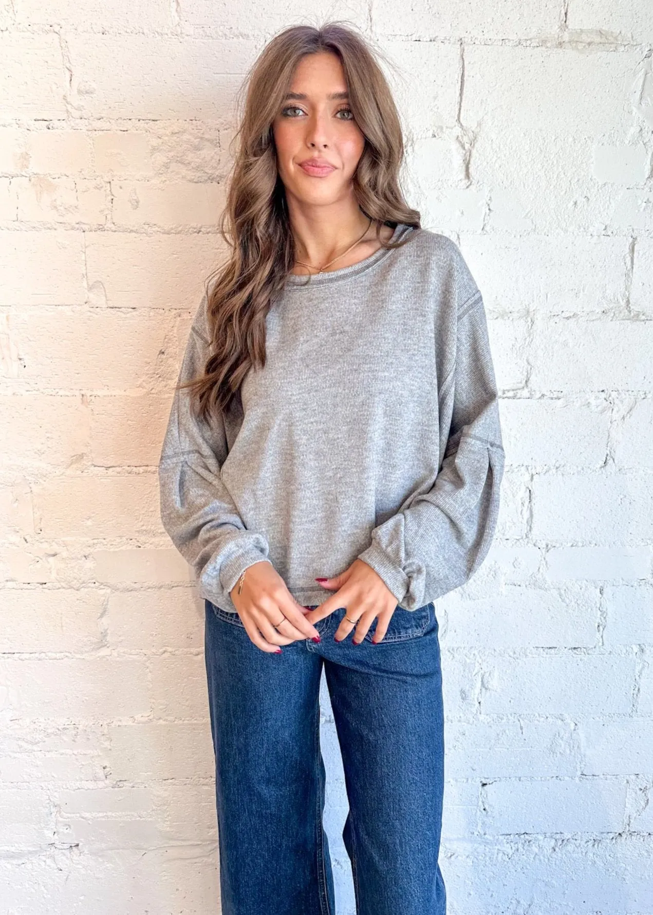 Charcoal Chill Knit Top