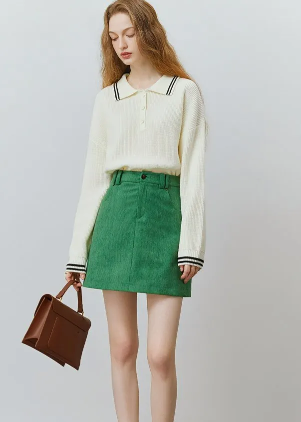 CORDUROY SLIM SHORT SKIRT