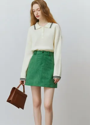 CORDUROY SLIM SHORT SKIRT