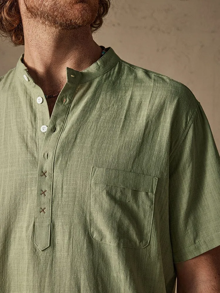 Cotton Linen Cozy Solid Button Shirt