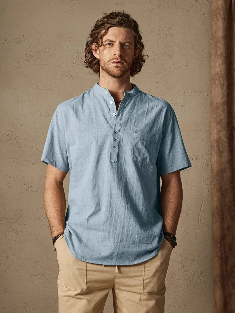 Cotton Linen Cozy Solid Button Shirt