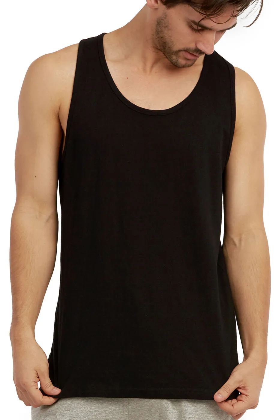 COTTONBELL MEN'S HEAVY TANK TOP (MT200C_BLACK)