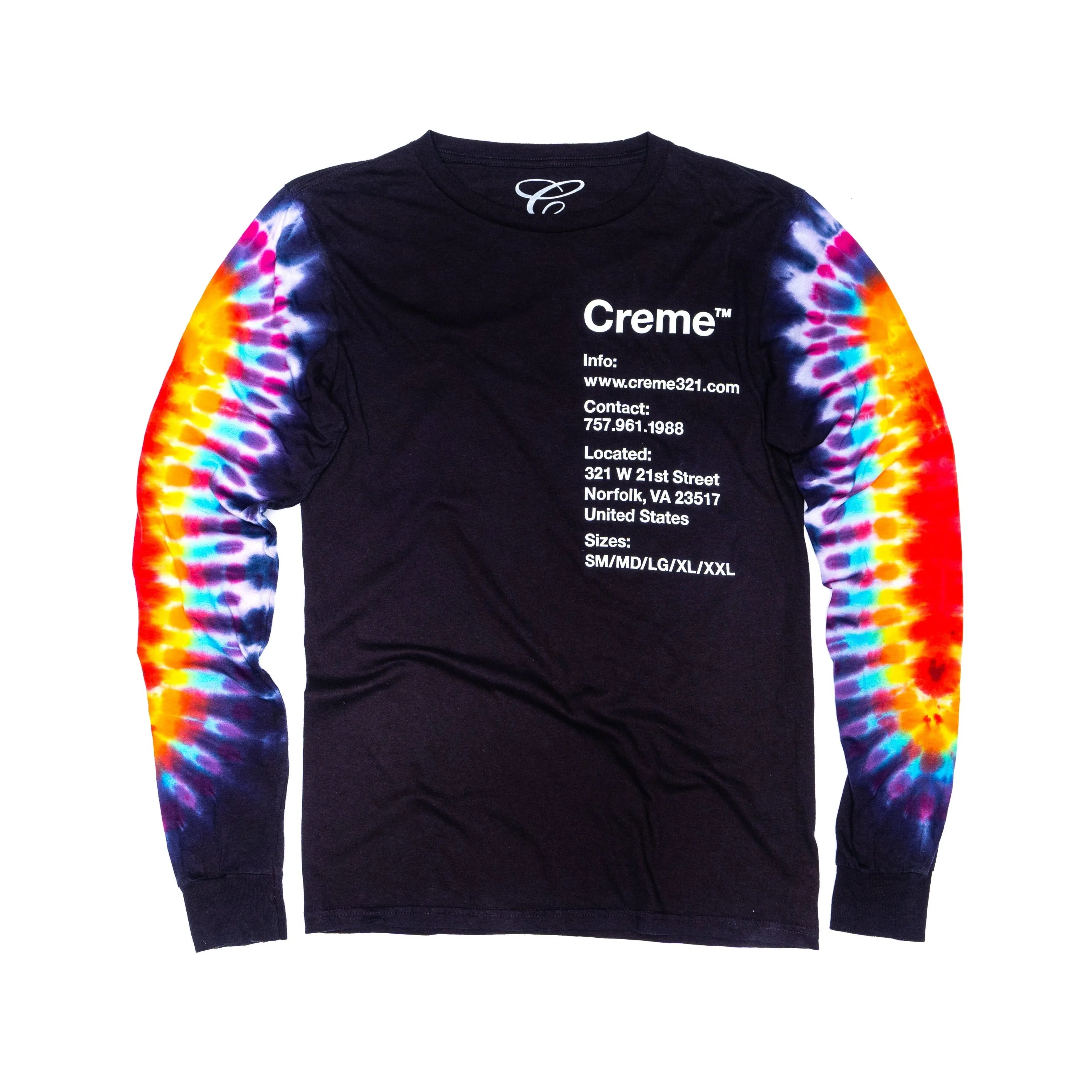 CREME VA INFO TIE DYE LS TEE - RAINBOW