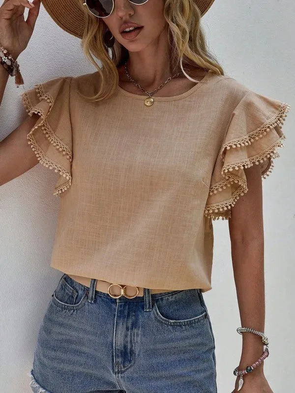 Denise Ruffle Cap Sleeve Top *Online Only*