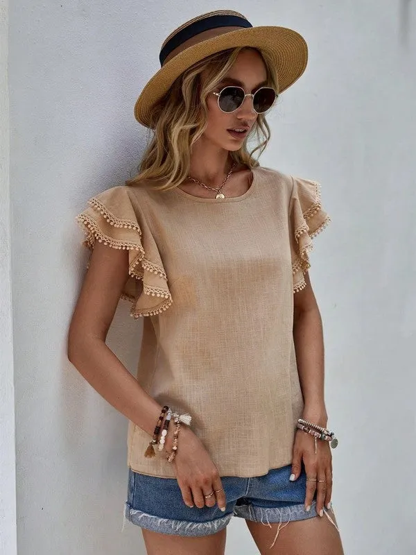 Denise Ruffle Cap Sleeve Top *Online Only*