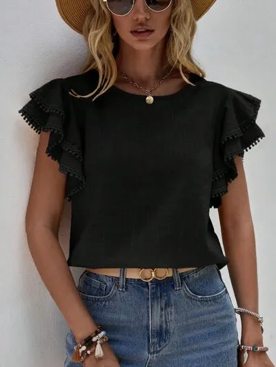 Denise Ruffle Sleeve Top