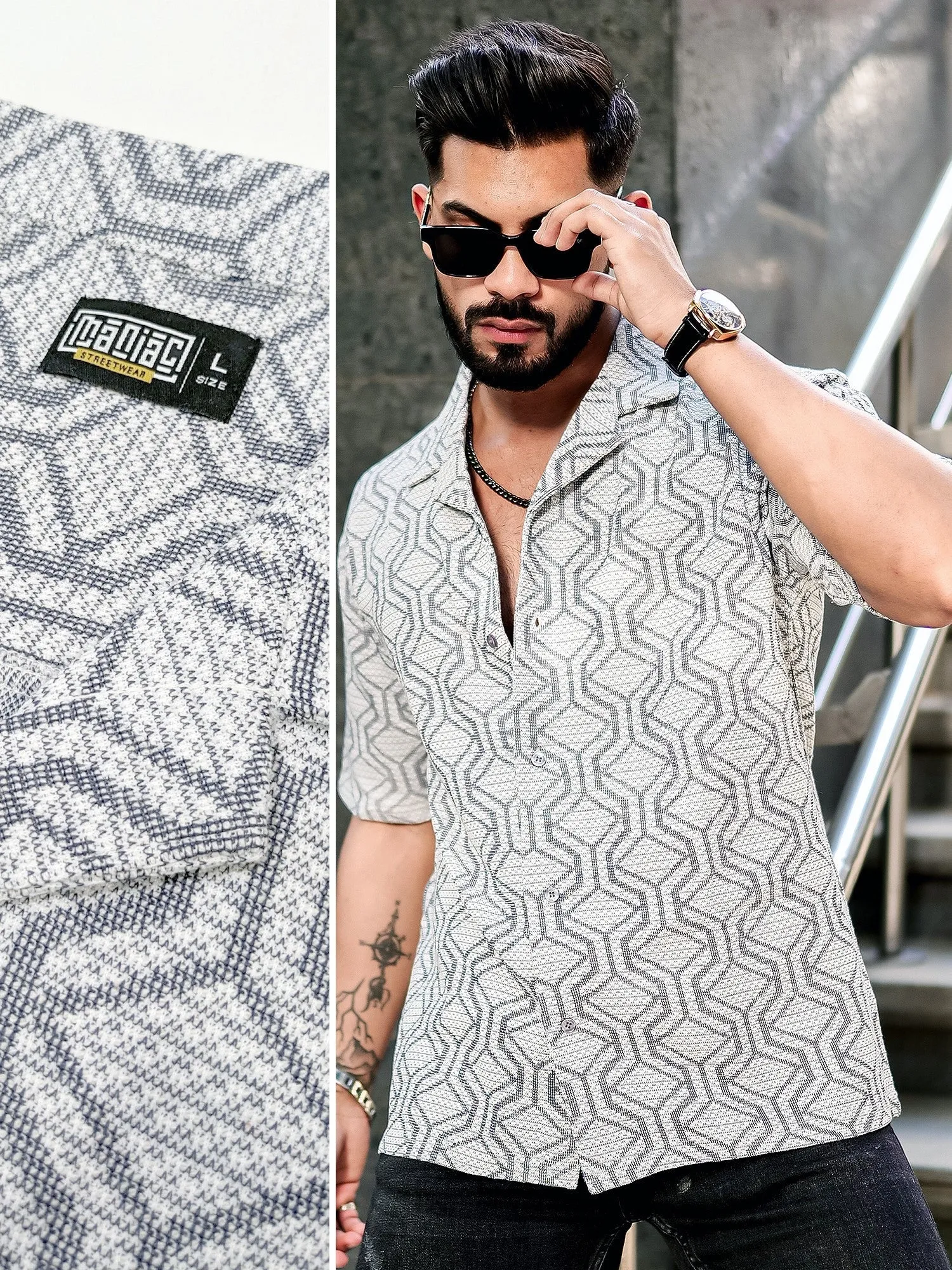 Diamond Texture Grey Shirt