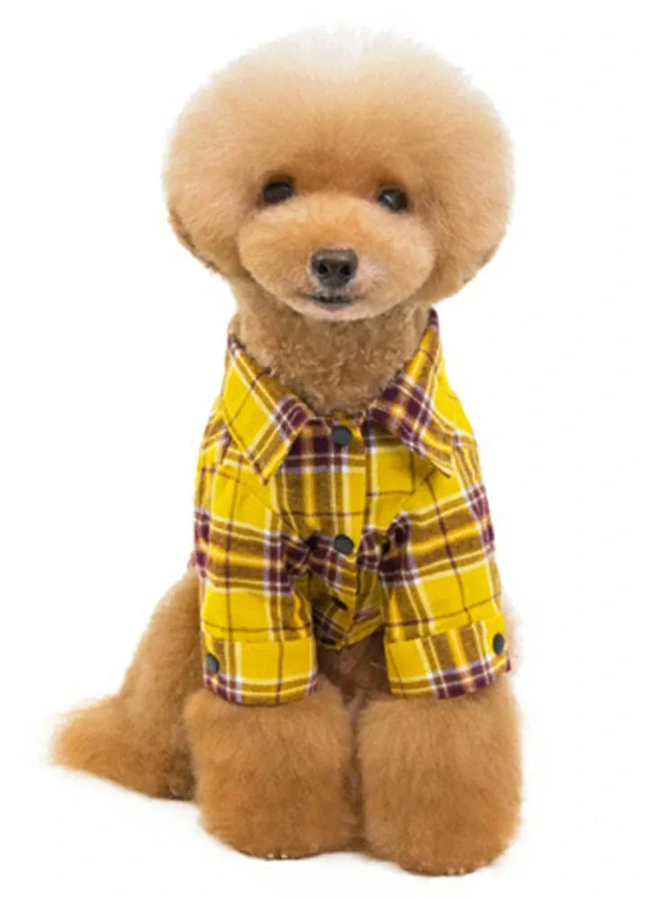 Dog's Flannel Casual Plaid Shirt