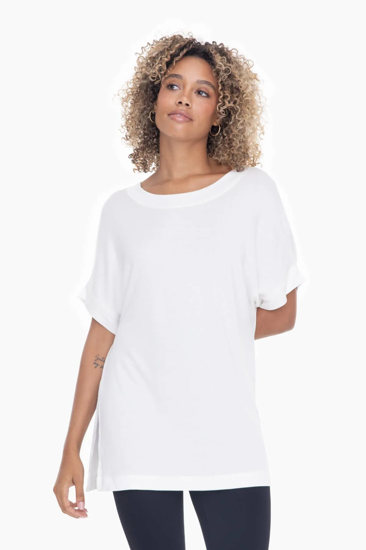 Dolman Sleeve Oversized Tunic Tee