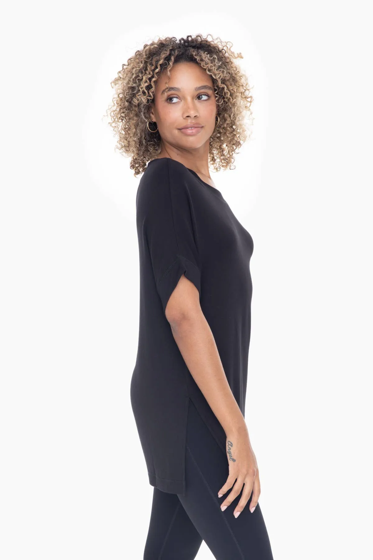 Dolman Sleeve Oversized Tunic Tee