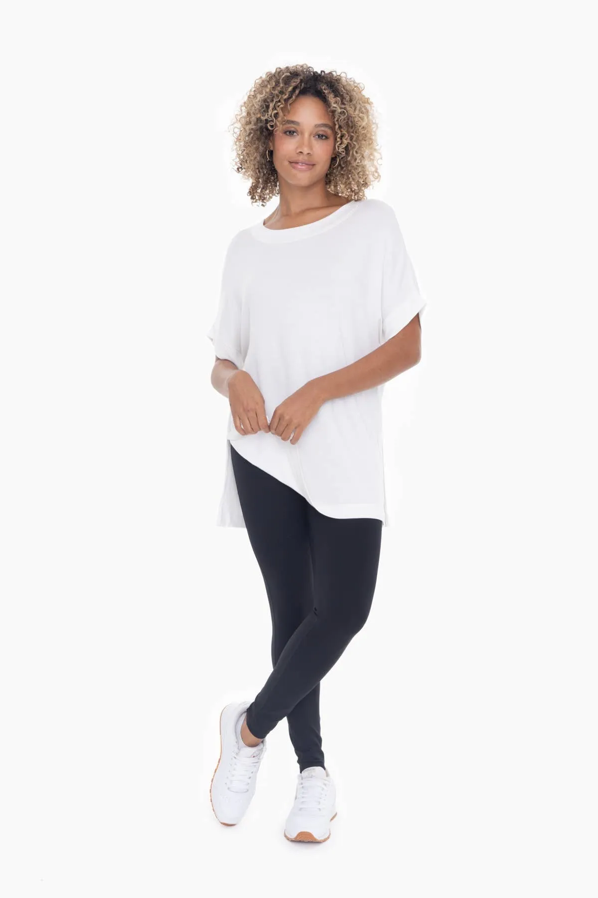 Dolman Sleeve Oversized Tunic Tee