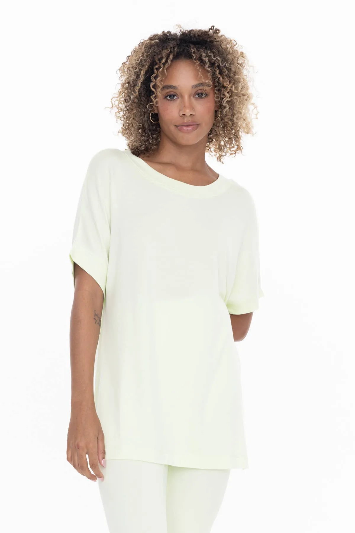 Dolman Sleeve Oversized Tunic Tee