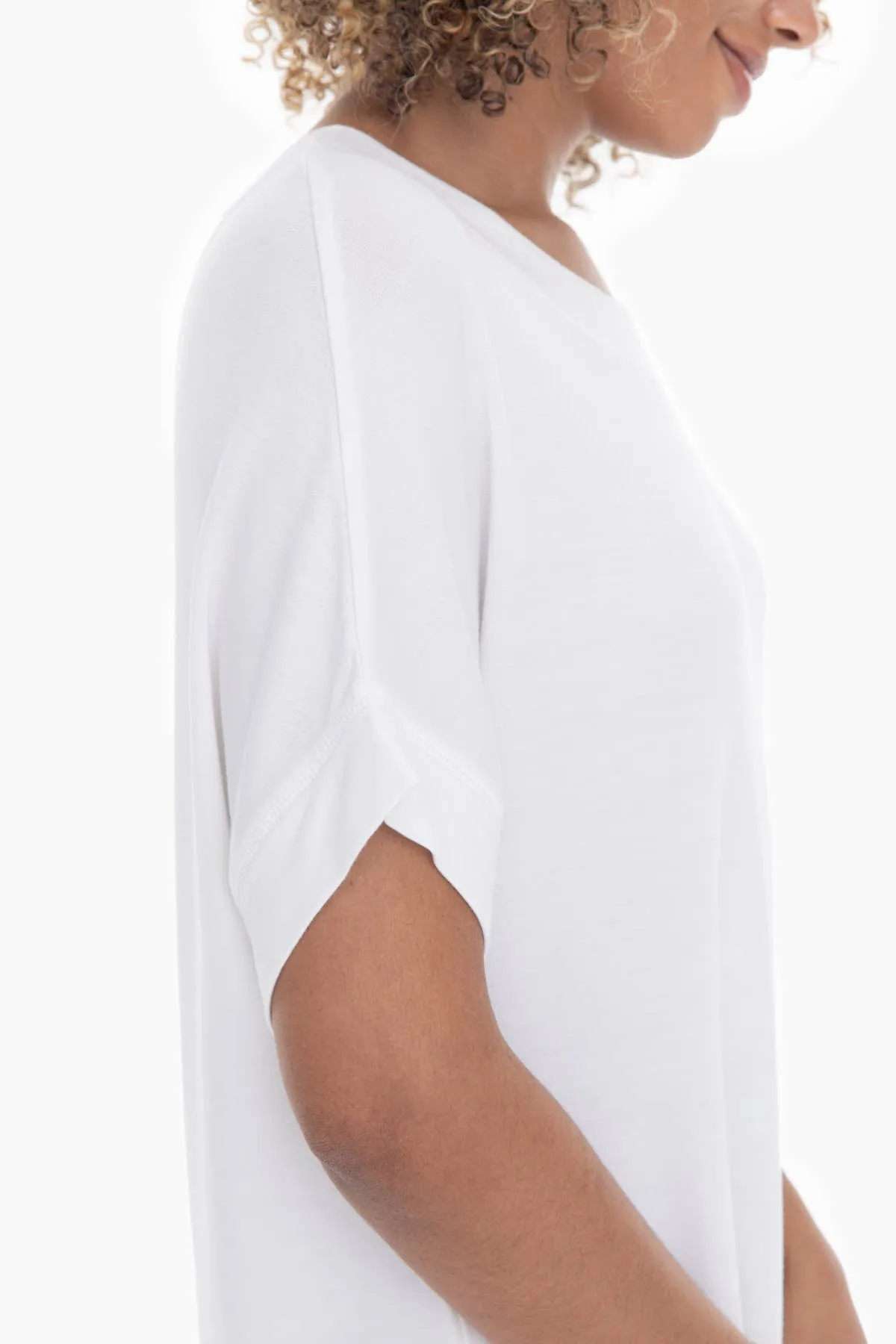 Dolman Sleeve Oversized Tunic Tee