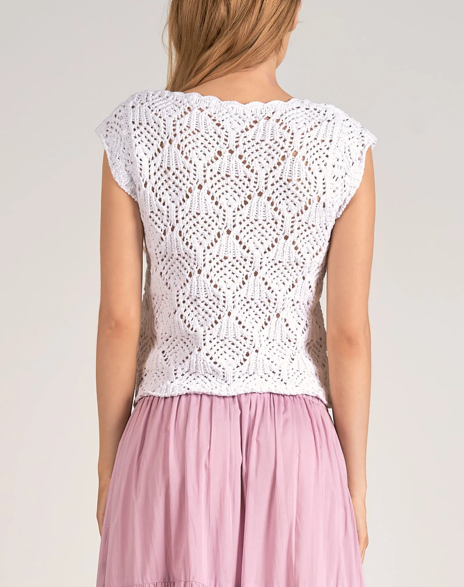 Elan Cap Sleeve Crochet Top