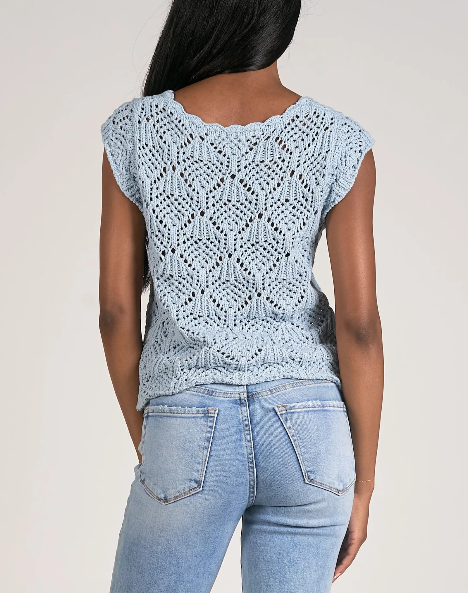 Elan Cap Sleeve Crochet Top