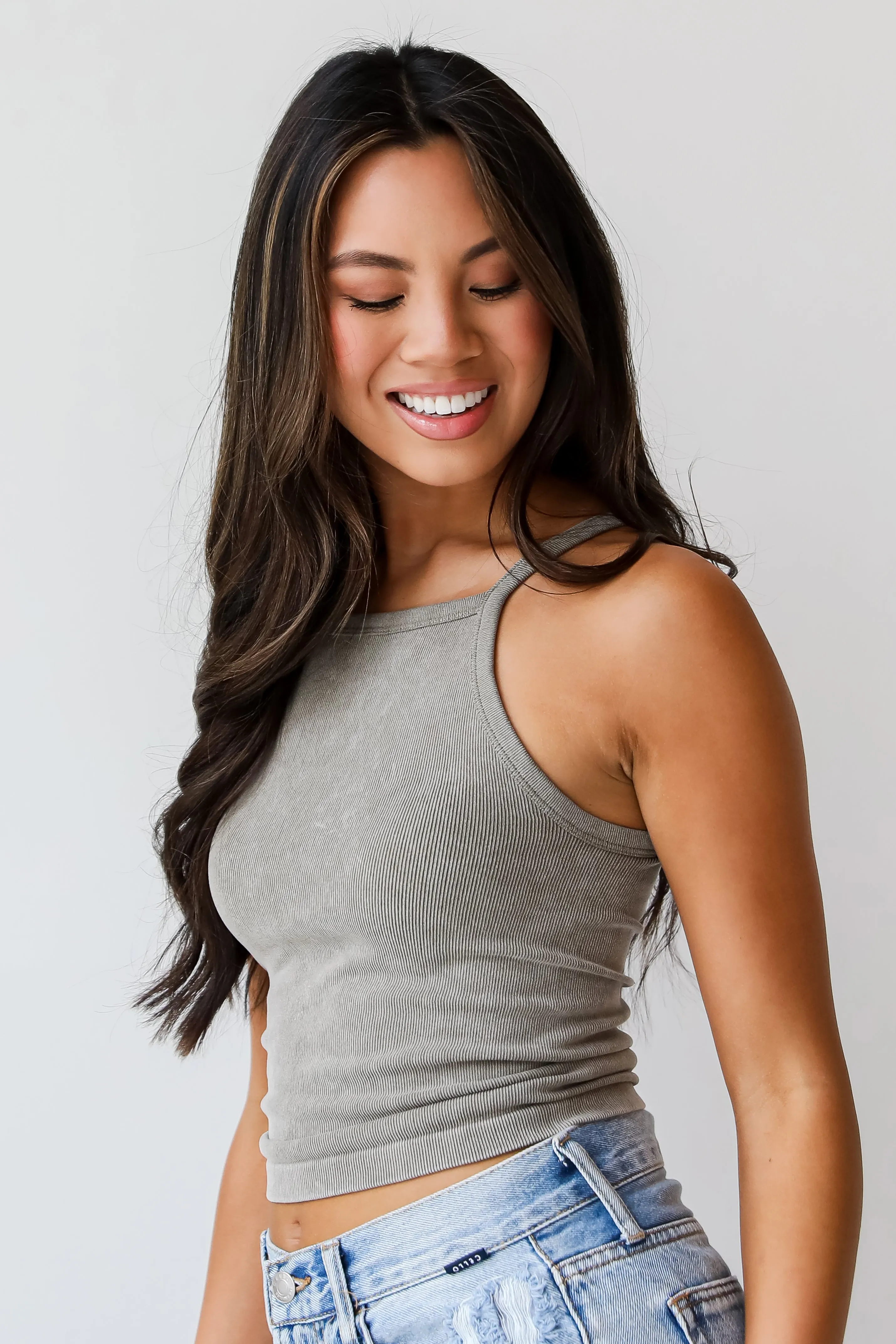 FINAL SALE - Haven Ribbed Cropped Tank - DU DEAL