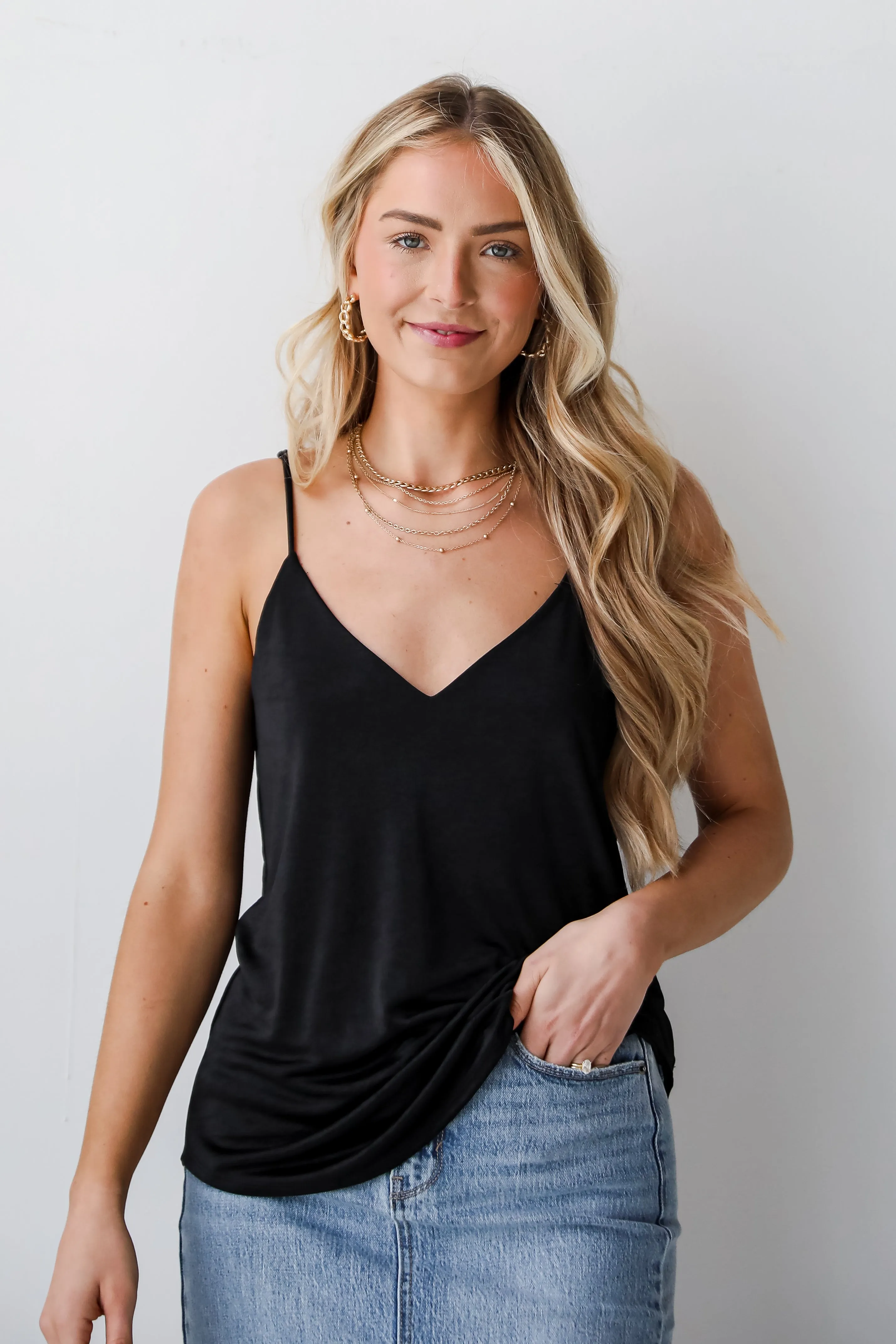 FINAL SALE - She's So Sleek Satin Tank - DU DEAL