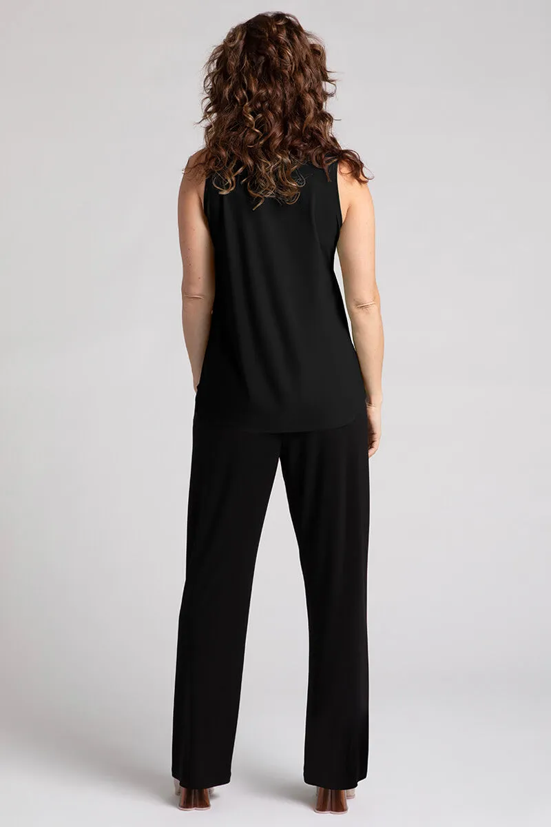 Flutter Sleeveless Top | Black