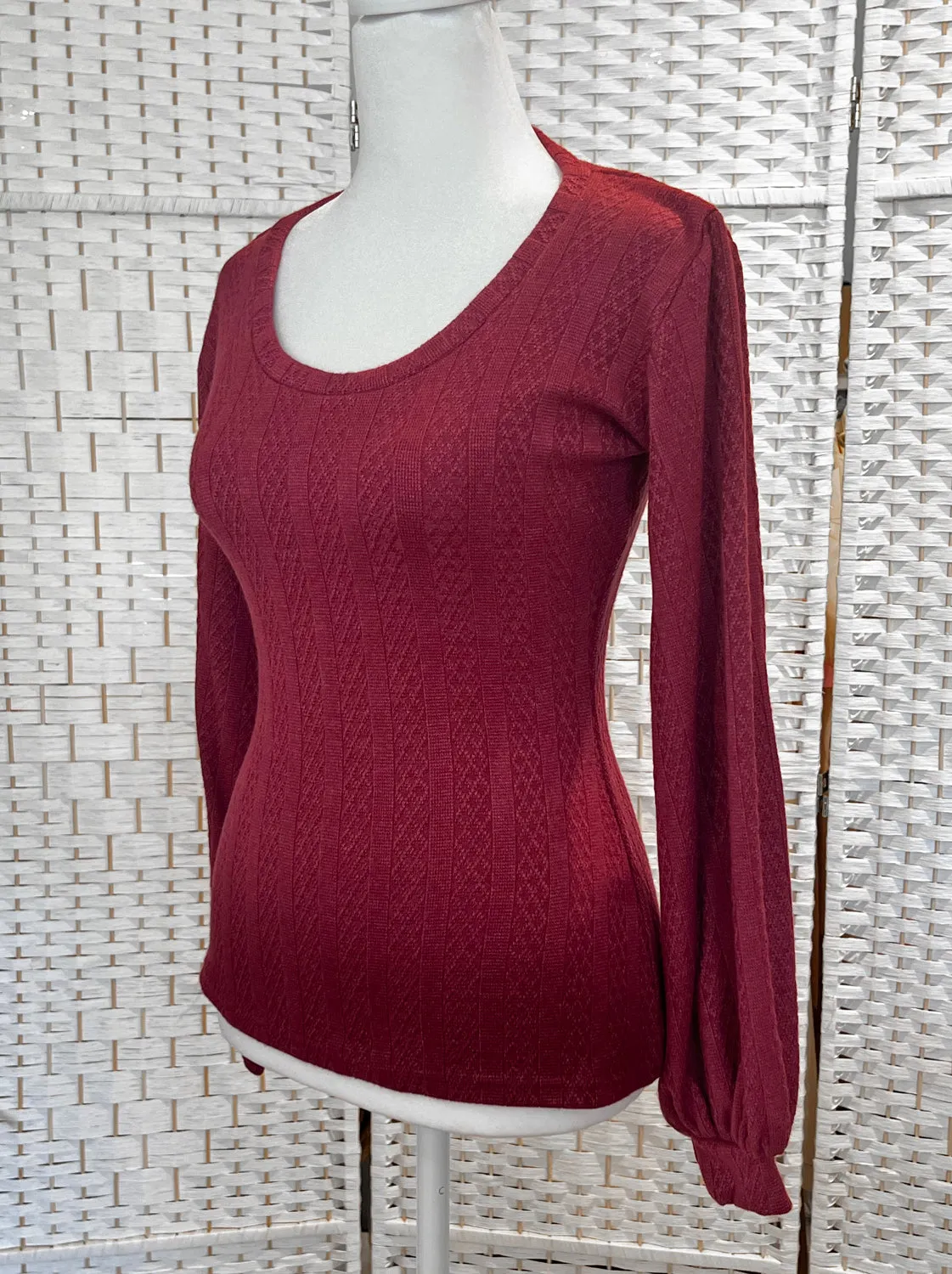 Grace Top - Pointelle, Merlot