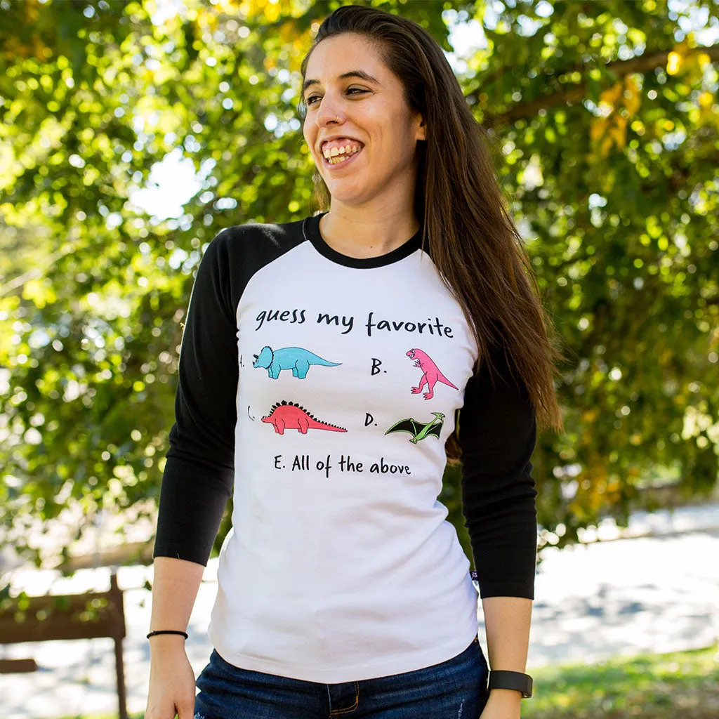 “Guess My Favorite” Dinosaurs Raglan Shirt