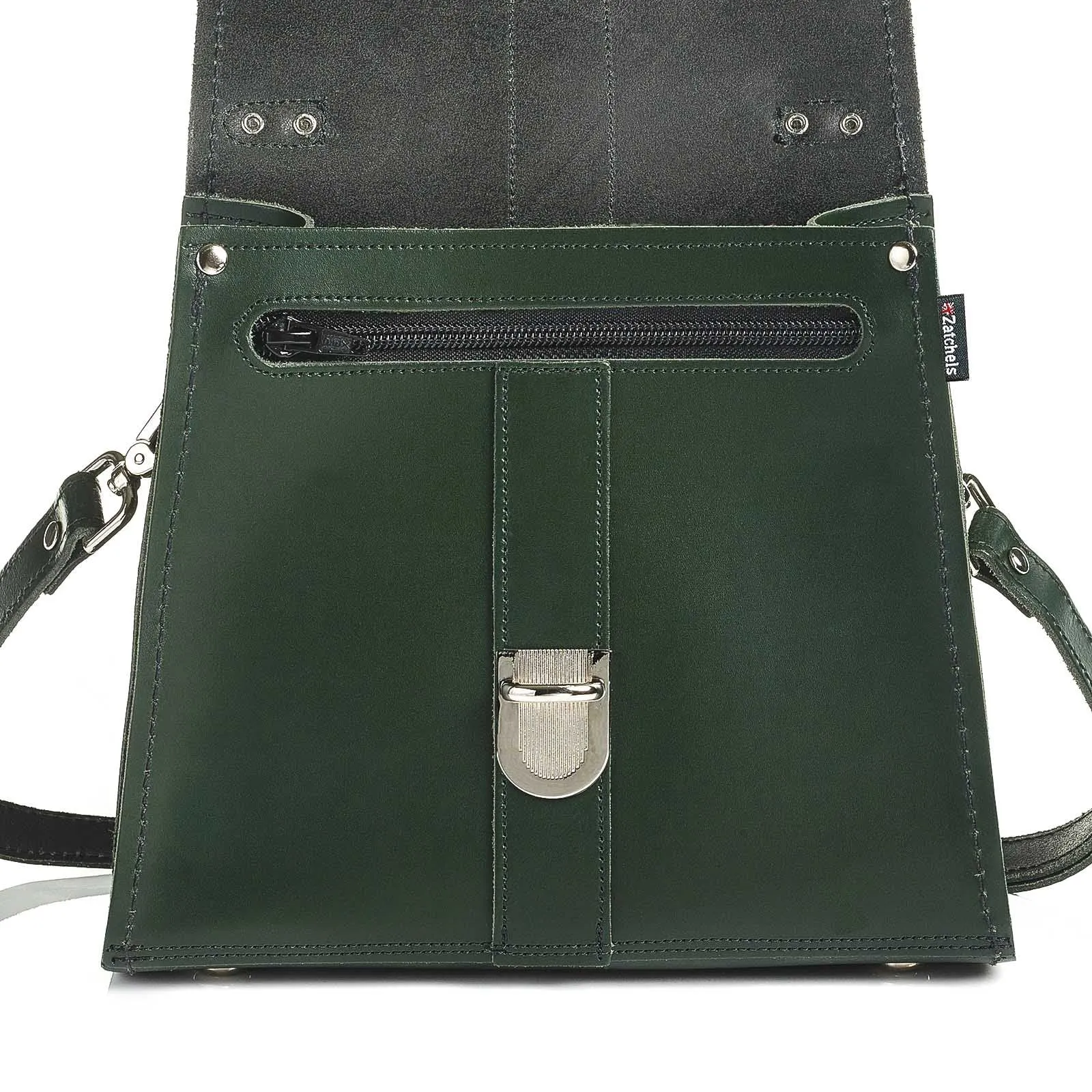 Handmade Leather Cross Body Bag - Ivy Green