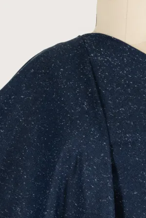 Indigo Blue Speckles Cotton Flannel Woven