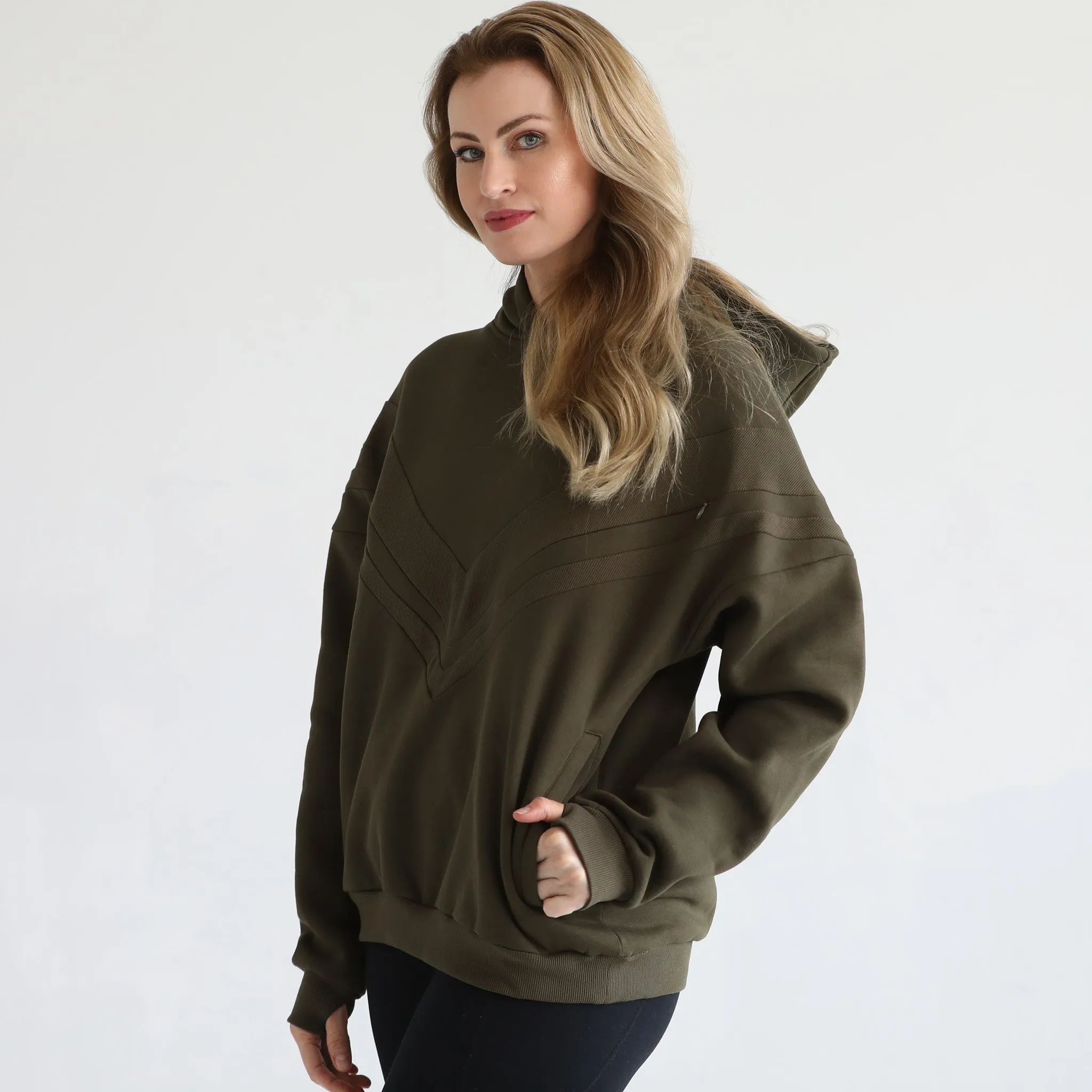 Isabella Ultra Soft Oversized Nursing & Pregnancy Hoodie (Olive Tree)