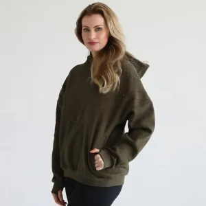 Isabella Ultra Soft Oversized Nursing & Pregnancy Hoodie (Olive Tree)