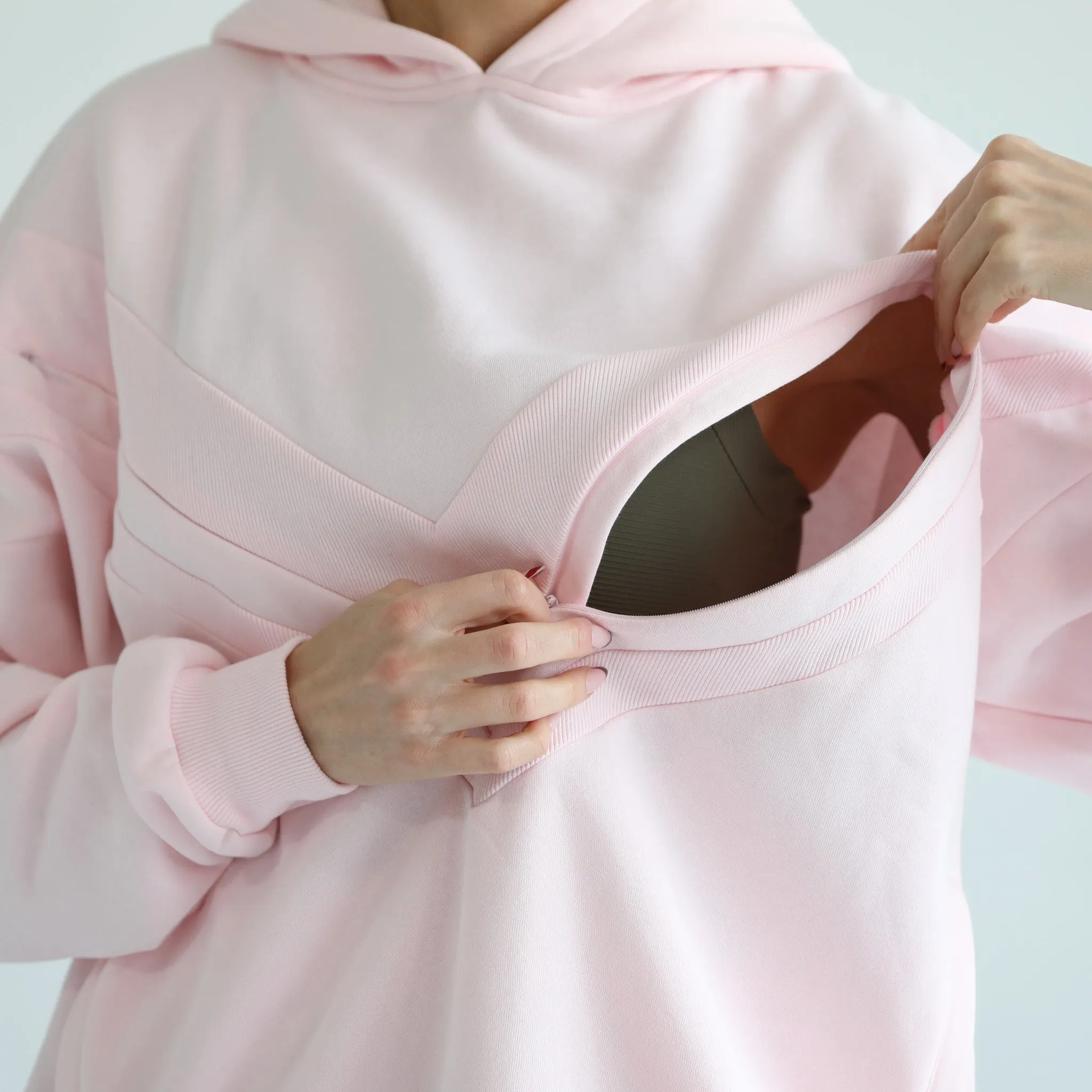 Isabella Ultra Soft Oversized Nursing & Pregnancy Hoodie (Pedal Blush)