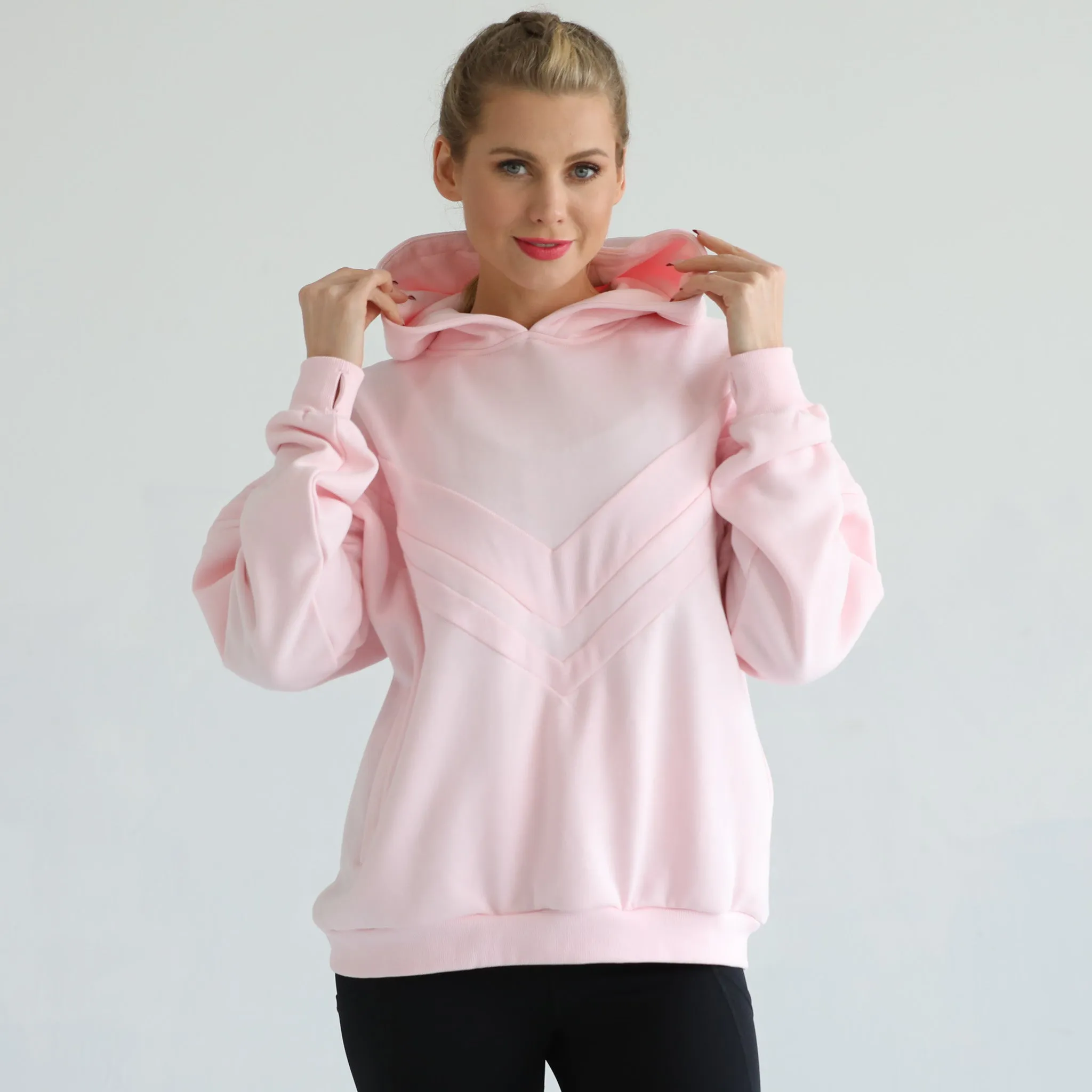 Isabella Ultra Soft Oversized Nursing & Pregnancy Hoodie (Pedal Blush)