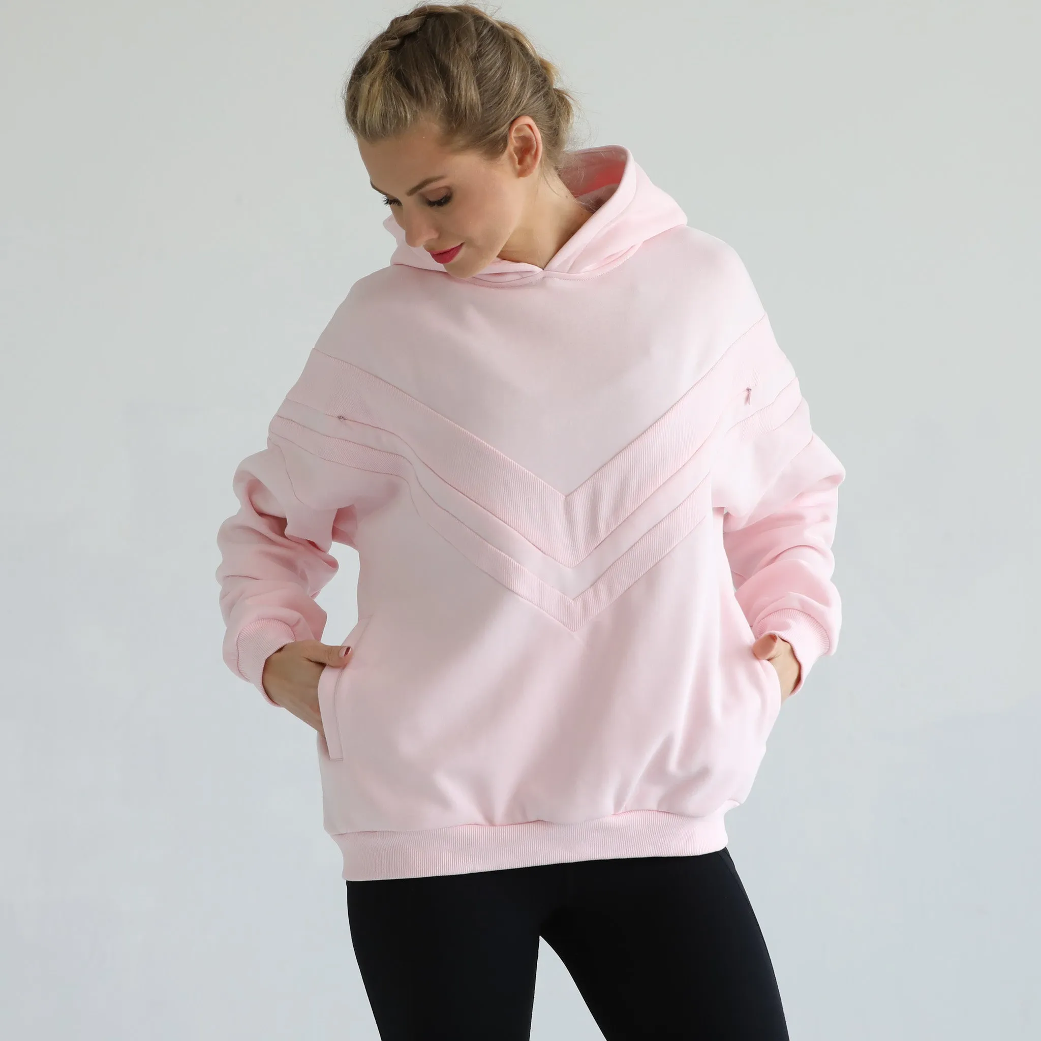 Isabella Ultra Soft Oversized Nursing & Pregnancy Hoodie (Pedal Blush)