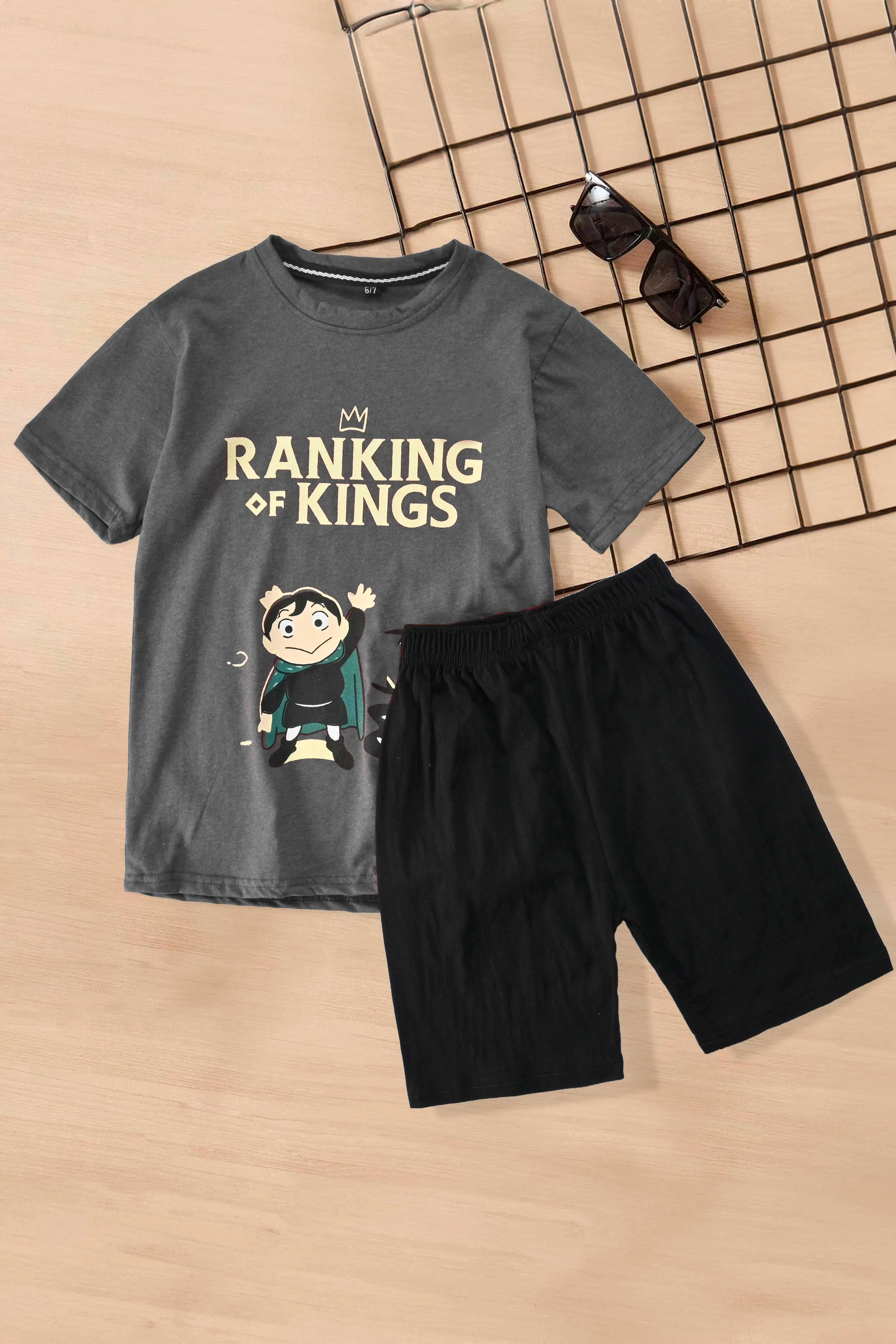 Kid's Ranking Of Kings Printed Twin Set