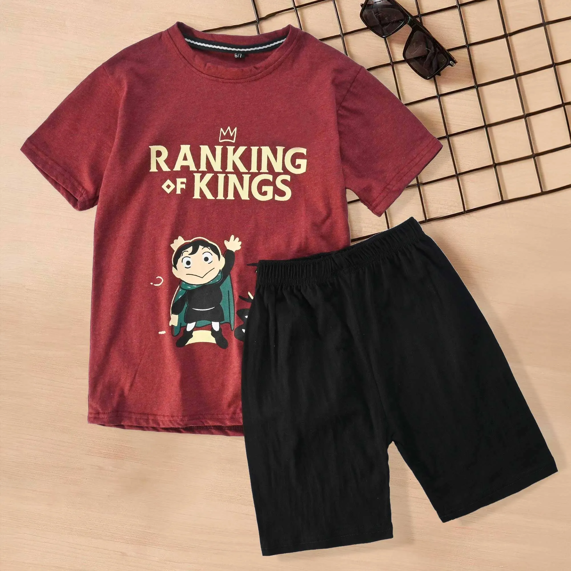 Kid's Ranking Of Kings Printed Twin Set