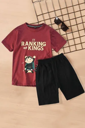 Kid's Ranking Of Kings Printed Twin Set