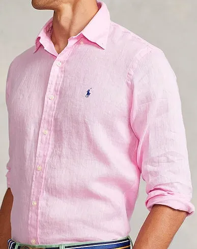 Linen Shirt - Bright Pink