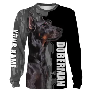 Love Doberman Long Sleeve, Custom All Over Print Doberman Shirt for Dog Dad Dog Mom